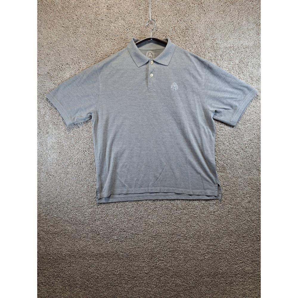 Akademiks Polo Shirt Mens 3XL Gray Embroidered Logo Short Sleeve Y2K Streetwear